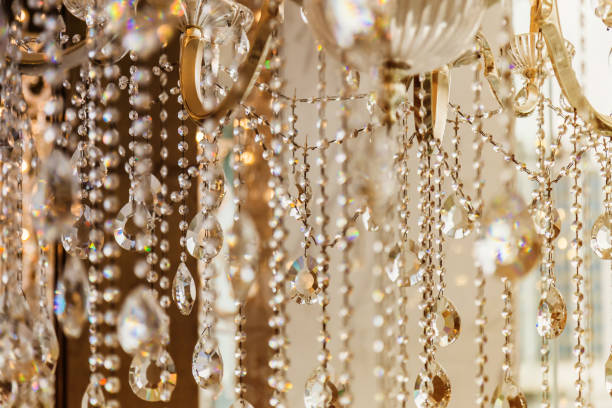 istock Chrystal chandelier close-up. Glamour background with copy space 996692456