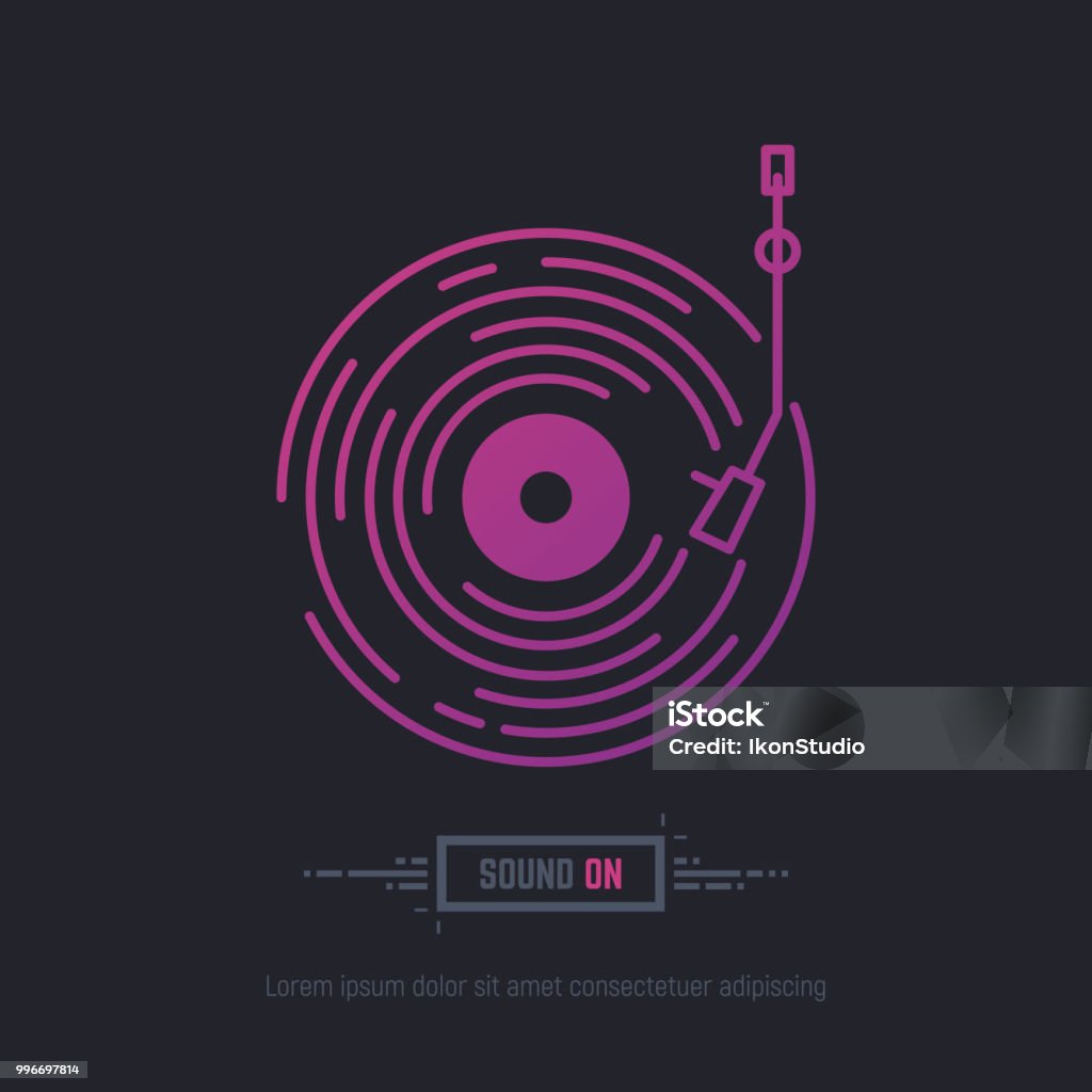 Disco in vinile - arte vettoriale royalty-free di Disco - Audio analogico