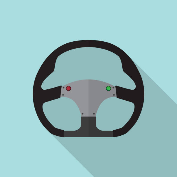 ilustrações, clipart, desenhos animados e ícones de ilustração do volante de corrida - steering wheel motorized sport stock car racecar