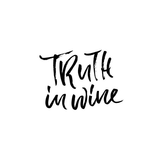 istock Truth in wine. Vector illustration . Calligraphic banner. Modern dry brush lettering. In vino veritas. 996702370