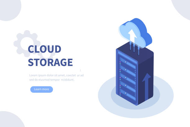 ilustraciones, imágenes clip art, dibujos animados e iconos de stock de almacenamiento en nube - cloud server