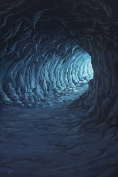 istock Illustration in front of the tunnel inside the cave. 996730520
