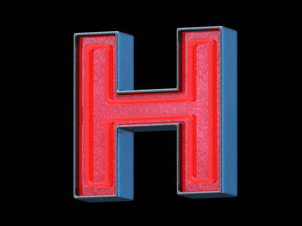 istock Red neon font - Letter H 996734784