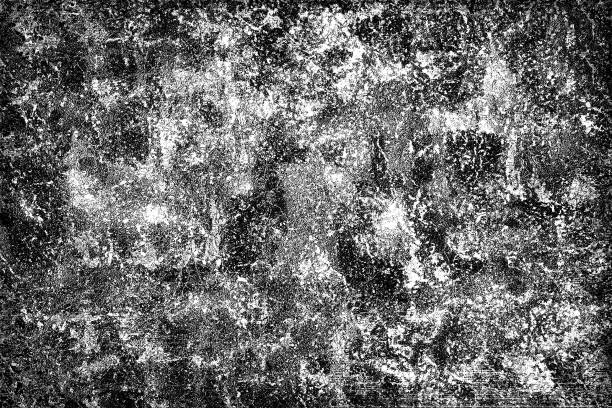 istock Grunge is black and white. Abstract monochrome background. Pattern of cracks, chips, scuffs, dust, stains 996738002