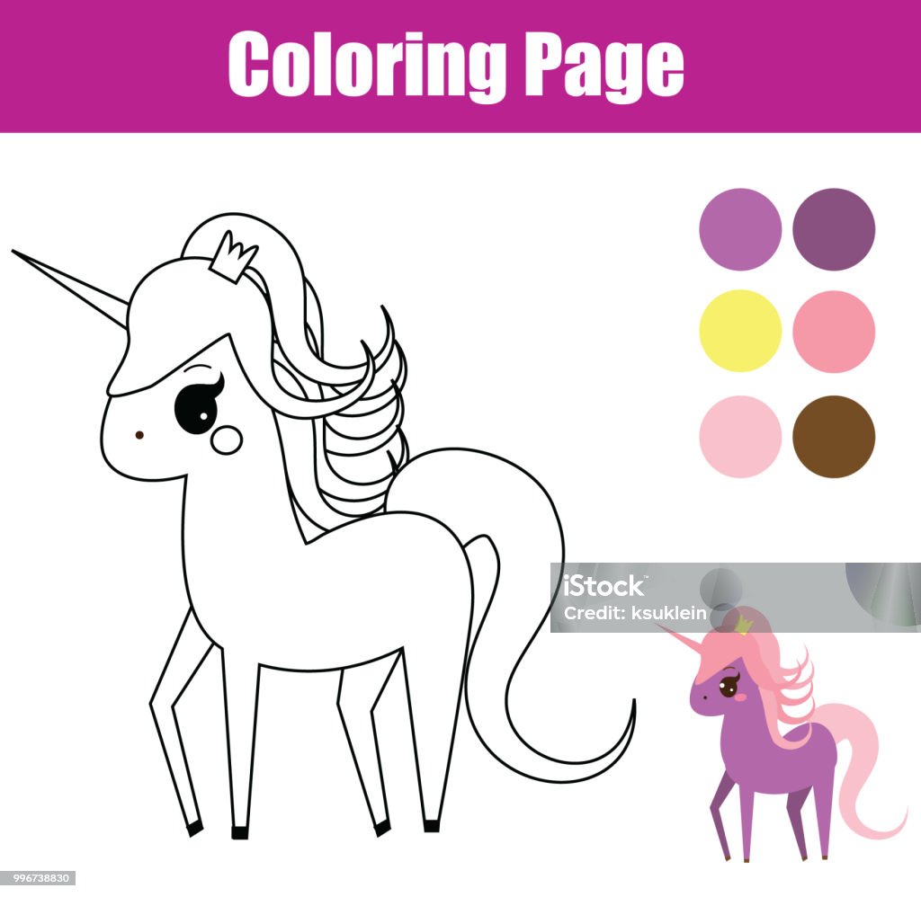 Vetores de Página Para Colorir Jogo Educacional De Crianças Unicórnio Pônei  De Fada Desenho Crianças Atividade Imprimível e mais imagens de Animal -  iStock
