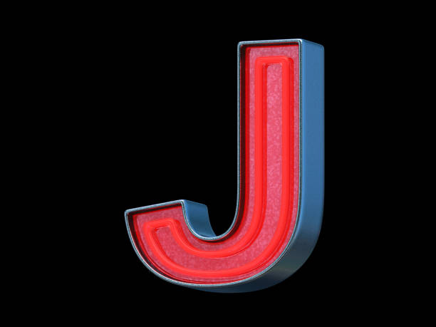istock Red neon font - Letter J 996746938