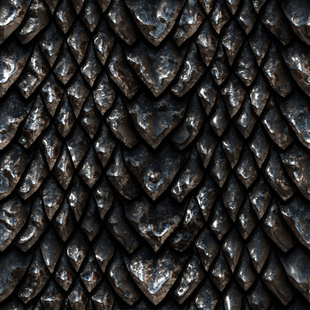 Seamless oxide metallic texture of dragon scales