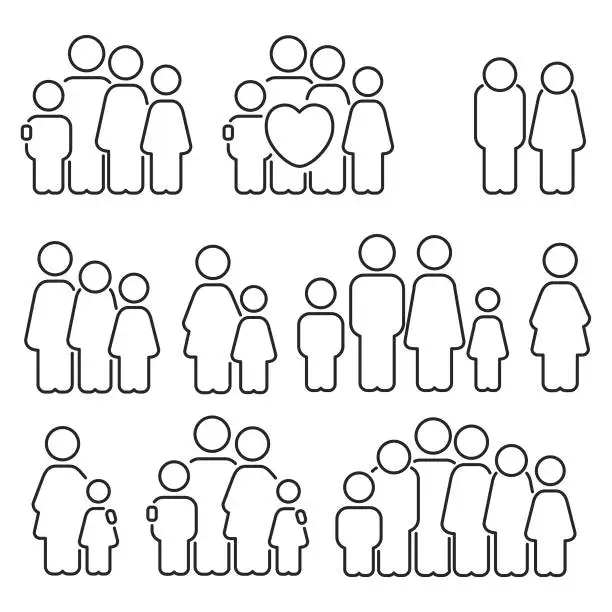 Vector illustration of Family icons