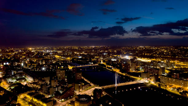 istock Aerial view of Nantes by night 996761232