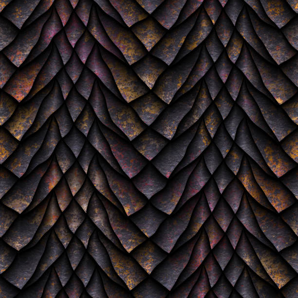 istock Seamless oxide metallic texture of dragon scales 996762292