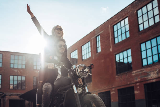 istock Romantic couple with motorcycle 996765870
