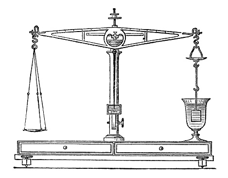 illustration of a Hydrostatic balance scale