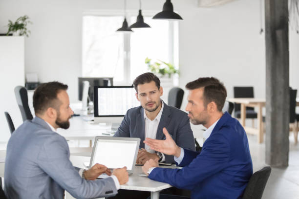 istock Business team brainstorming over new strategy in meeting 996776996