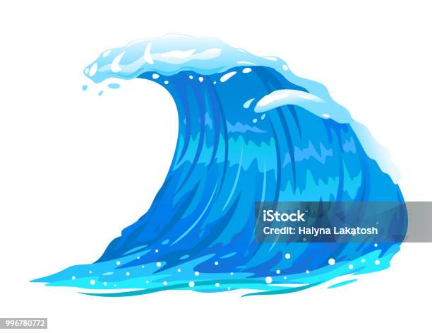 Ocean Wave Isolated Stock Illustration - Download Image Now - Wave - Water, Cartoon, Surfing