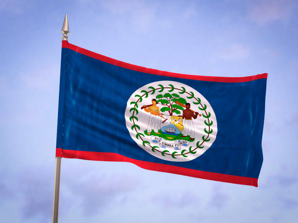 bandiera del belize - flag of belize foto e immagini stock