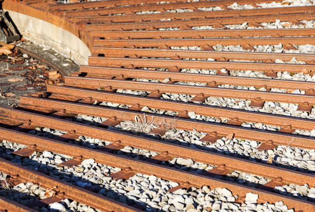 train tracks in a circle for maintenance. railway junction