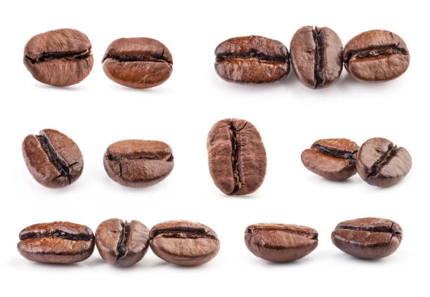 istock Collection of Coffee beans isolated on white background, closeup, macro 996828254