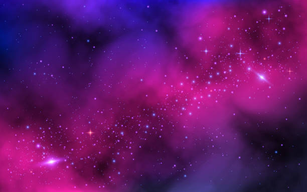 Space background. Bright milky way with nebula and stars. Color galaxy with stardust. Abstract futuristic backdrop. Vector illustration Space background. Bright milky way with nebula and stars. Color galaxy with stardust. Abstract futuristic backdrop. Vector illustration. nebula illustrations stock illustrations