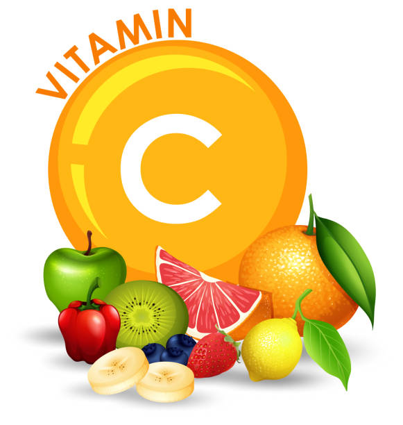 A Set of High Vitamin C Fruit A Set of High Vitamin C Fruit illustration vitamin c stock illustrations