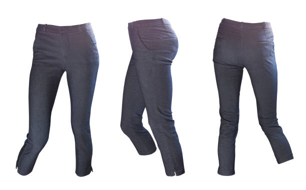 istock Slim gray women's jeans on a white background 996835458