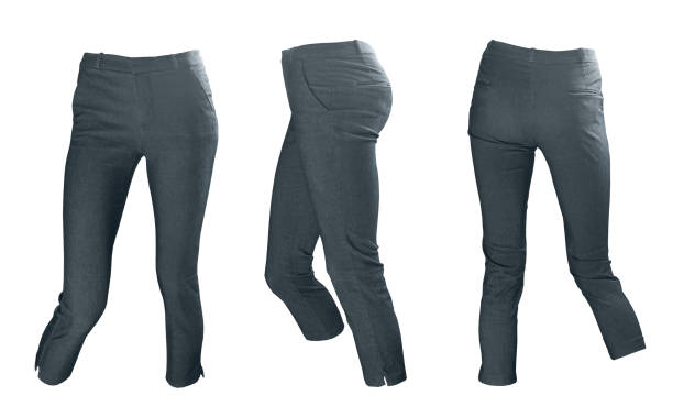 istock Slim gray women's jeans on a white background 996836170