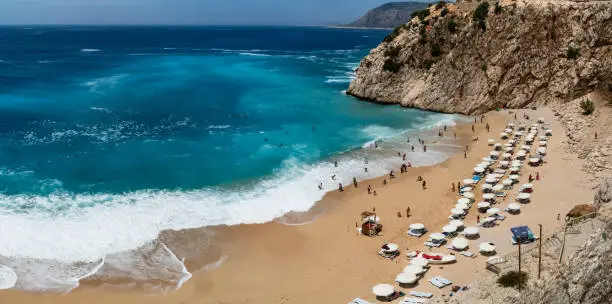 Half panoramic high resolution view of Kaputas beach with incredible details.