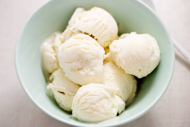 Low fat vanilla ice creams Low fat vanilla ice creams homemade icecream stock pictures, royalty-free photos & images