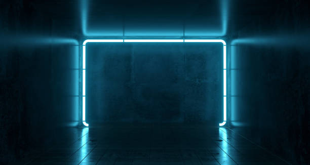 istock Abstract Futuristic Sci Fi Concrete Room With Different Glowing Neon Lights And Reflections  Space For Text 3d Rendering 996844046