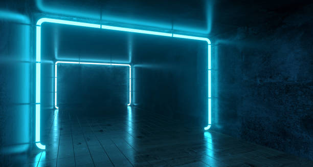 istock Abstract Futuristic Sci Fi Concrete Room With Different Glowing Neon Lights And Reflections  Space For Text 3d Rendering 996844084