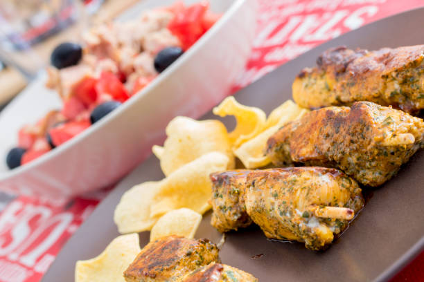 istock Chiken Skewers with tuna salad 996848134