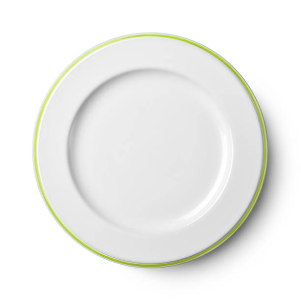 istock Simple white circular porcelain plate with clipping path 996854050