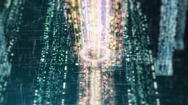istock Cyber tunnel with glowing center 996854652