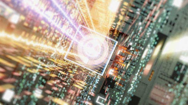 istock Cyber tunnel with glowing center 996854734