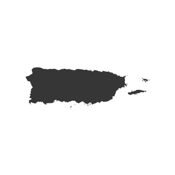 Puerto Rico map Puerto Rico map on the white background. Vector illustration puerto rico silhouette stock illustrations