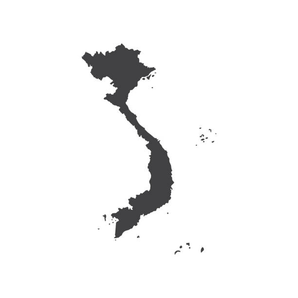 ベトナム社会主義共和国地図シルエット - ベトナム点のイラスト素材／クリップアート素材／マンガ素材／アイコン素材
