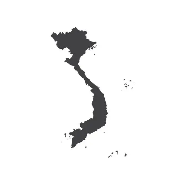 Vector illustration of Socialist Republic of Vietnam map silhouette