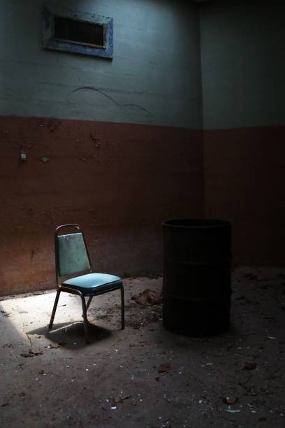 istock Single Blue Chair - Abandoned Catskill Game Farm Photo Workshop 996883336
