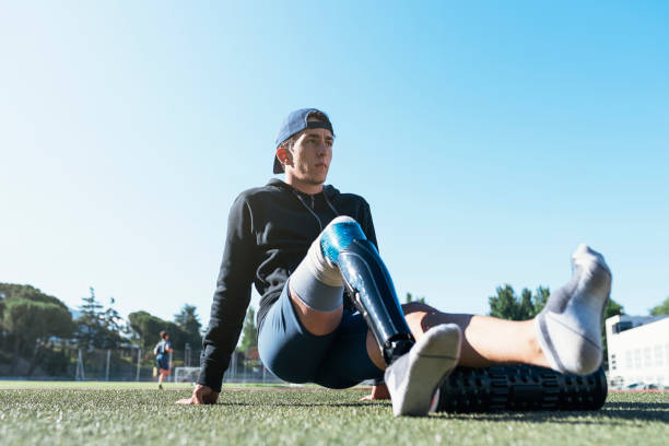 istock Portrait of disabled man athlete with leg prosthesis. 996903786
