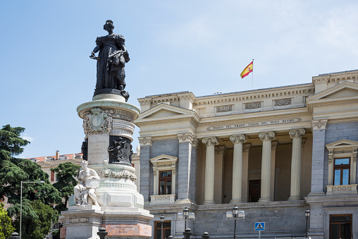 West facade of the Cason del Buen Retiro in Madrid, an annex of the Museo del Prado complex that houses the Museum's study centre and its library.