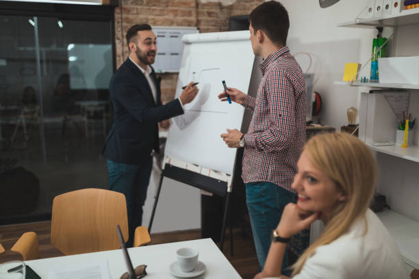 istock Two businessmen having a presentation pitch in the office 996928484