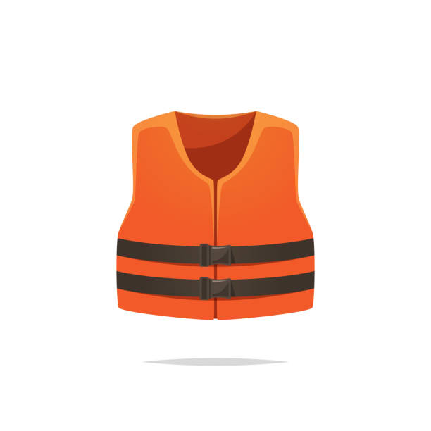 rettungsweste-isoliert vektor-illustration - life jacket stock-grafiken, -clipart, -cartoons und -symbole