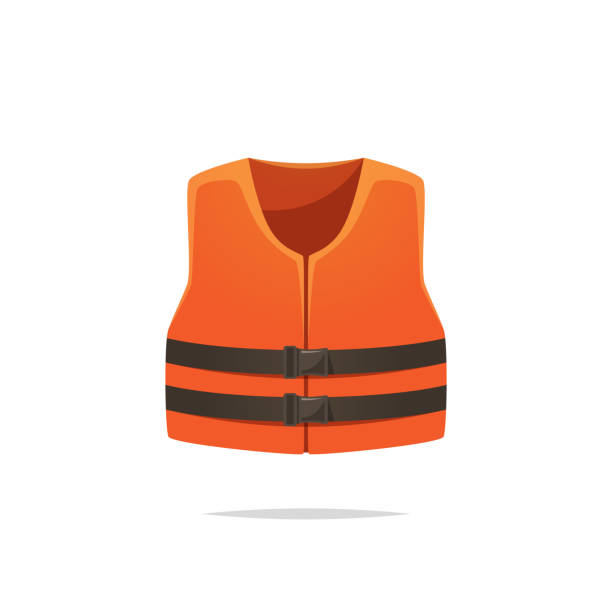 구명 조끼 격리 하는 벡터 일러스트 레이 션 - life jacket 이미지 stock illustrations