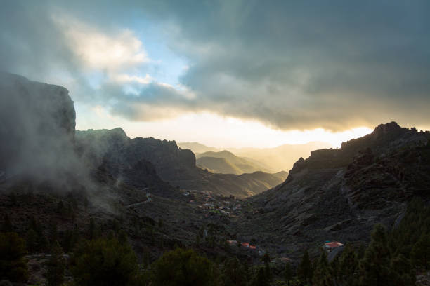 istock Panoramic view of  fantastic mountains range in sunset on Gran Canaria 996935828