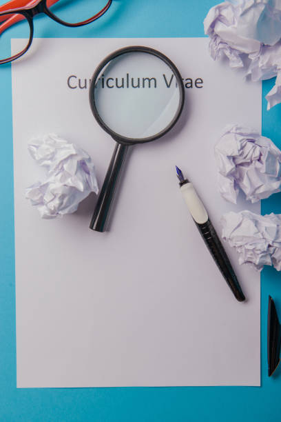 Curriculum vitae written on an blank white paper stock photo
