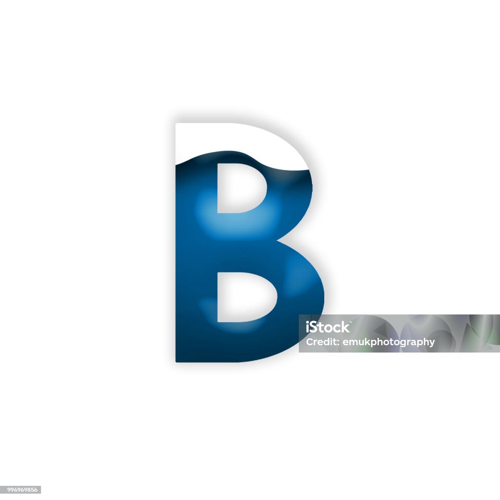Azul letra B con patrón de onda blanca - Foto de stock de 2015 libre de derechos