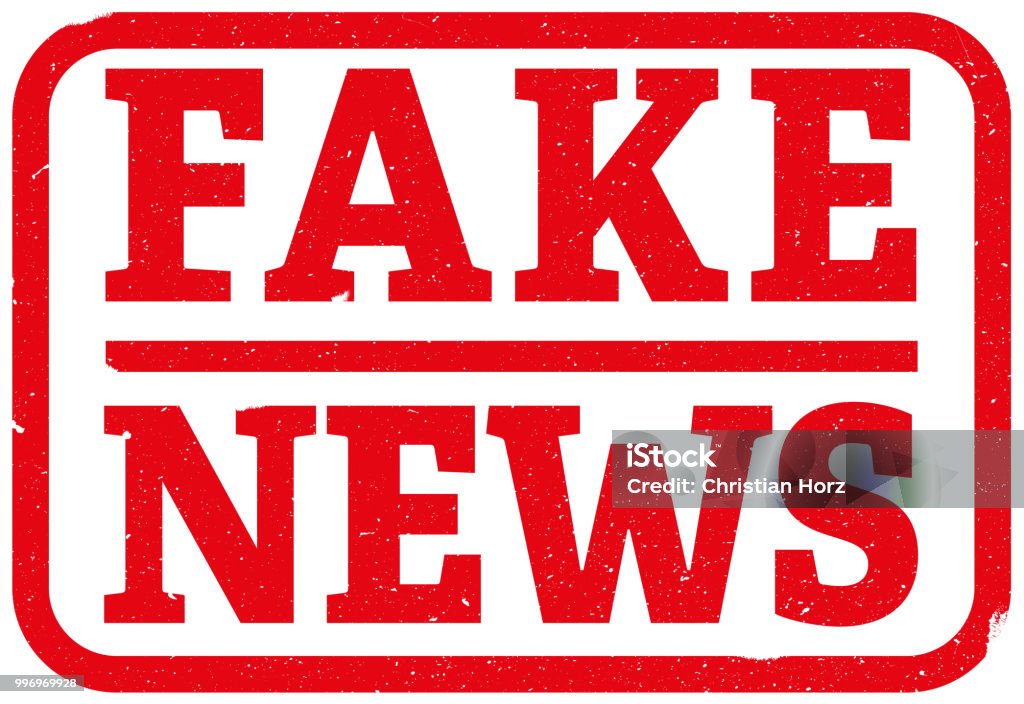 Stempel rot gefälschte Nachrichten - Lizenzfrei Fake News Vektorgrafik