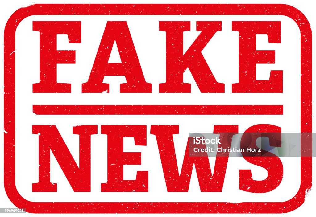 red fake news rubber stamp red fake news rubber stamp vector illustration Fake News stock vector