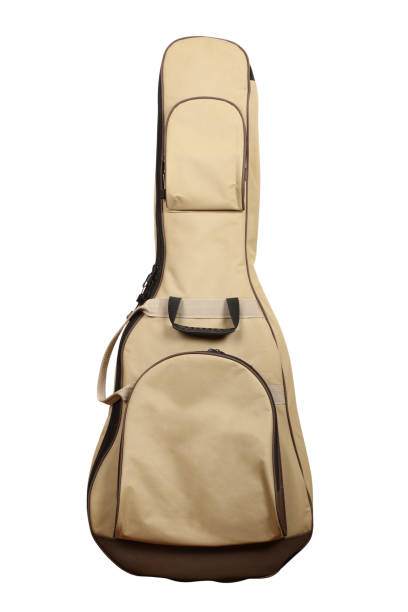istock Modern soft case from beige fabric for a classic acoustic guitar. Isolated on a white 996994794