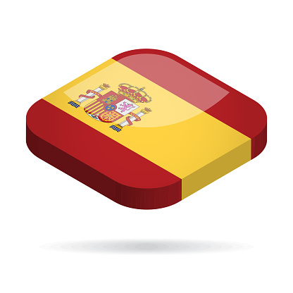 Spain - Isometric 3D Flag Vector Glossy Icon