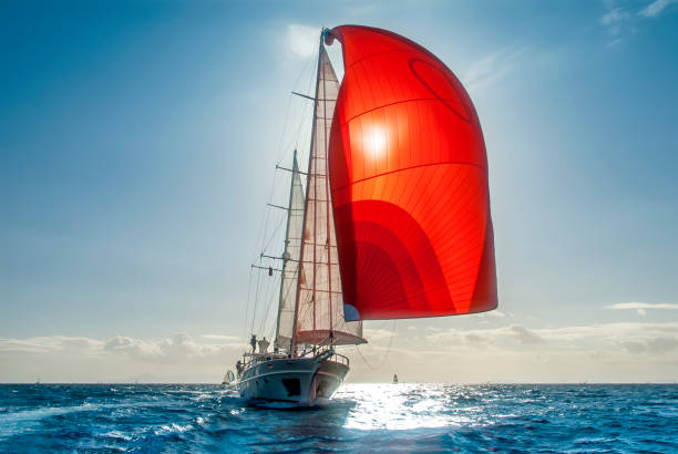 gulet 木製ヨット - yacht sea sunrise sailing ストックフォトと画像